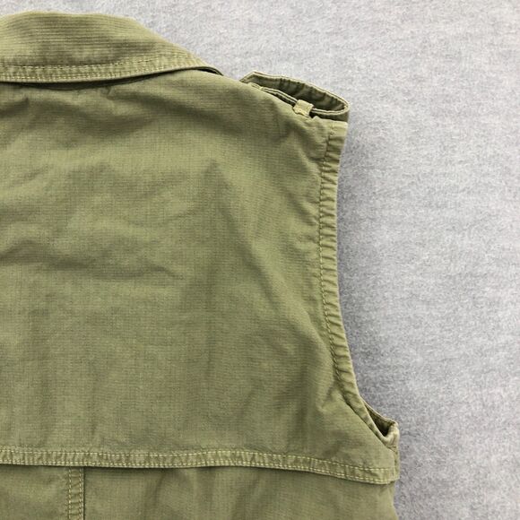Madewell Safari Military Vest Womens Size XS Olive Green Rip Stop Cotton Spandex - Picture 14 of 16